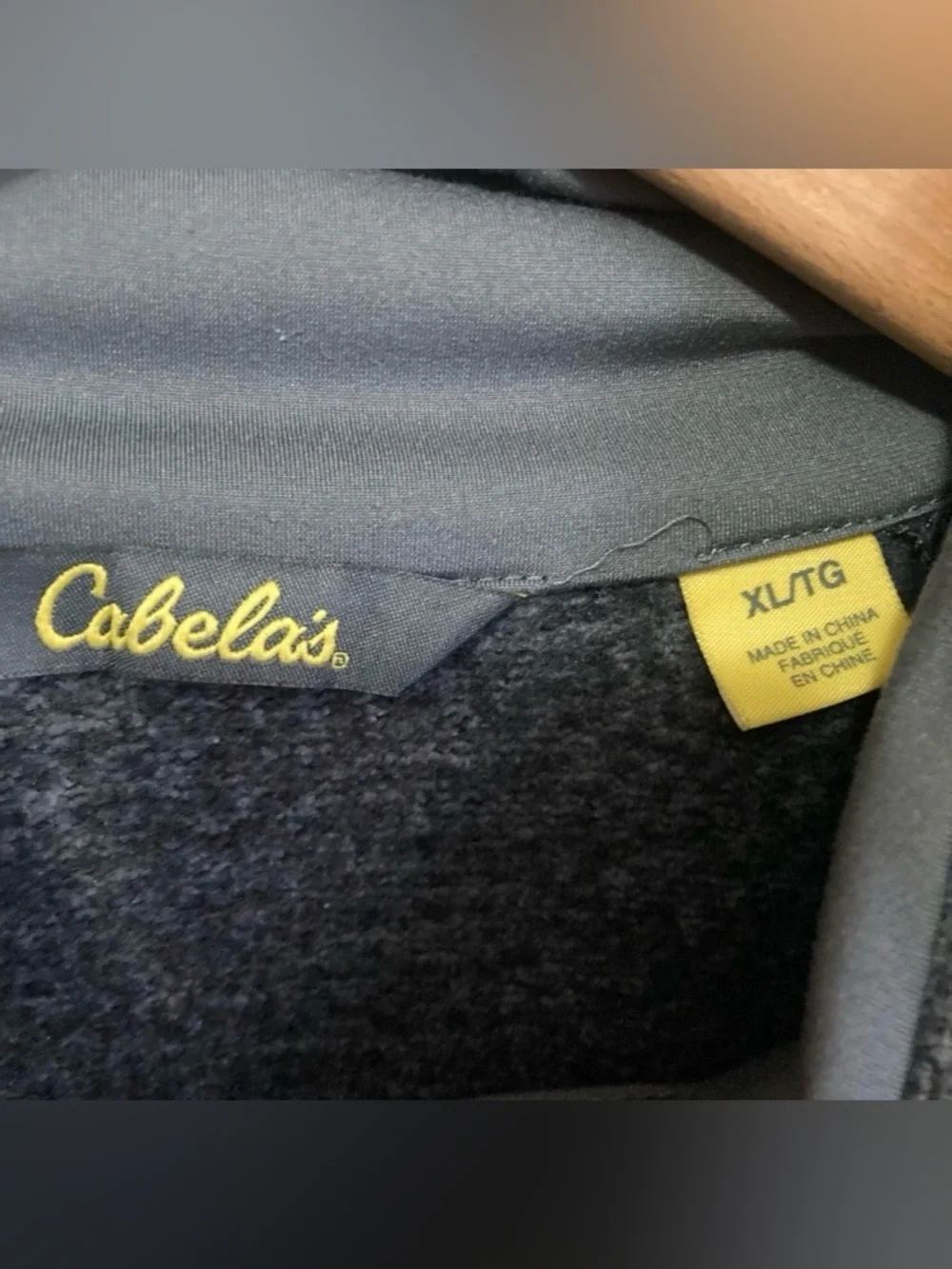 Women’s Cabela’s Gray Fleece Zip Jacket with Blue Trim, Size XL extra large